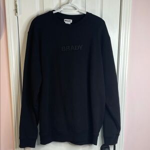 Black BRADY Embroidered Crewneck heavyweight Sweatshirt. Nice.Made in USA
